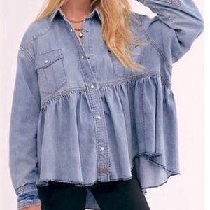 Free People Dylan Babydoll Tunic Top